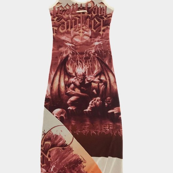 RARE VINTAGE JEAN PAUL GAULTIER TATTOO SATAN DRESS - Picture 12 of 16